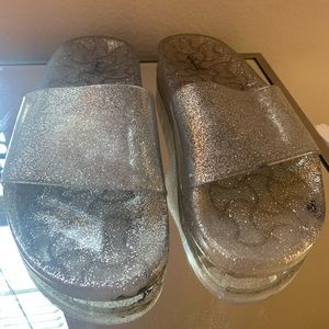 clear glitter slides